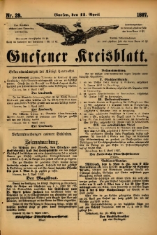 Gnesener Kreisblatt. 1897.04.11 Nr29