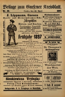 Beilage zum Gnesener Kreisblatt.1897.04.11 Nr29
