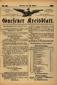 Gnesener Kreisblatt. 1897.04.15 Nr30