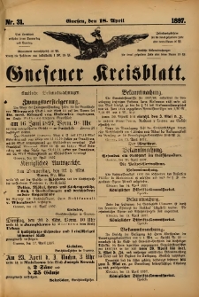 Gnesener Kreisblatt. 1897.04.18 Nr31