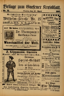 Beilage cum Gnesener Kreisblatt. 1897.04.18 Nr31