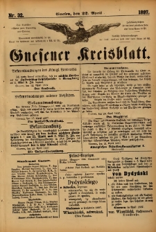 Gnesener Kreisblatt. 1897.04.22 Nr32