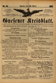 Gnesener Kreisblatt. 1897.04.29 Nr34