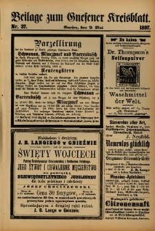 Beilage zum Gnesener Kreisblatt. 1897.05.09 Nr37