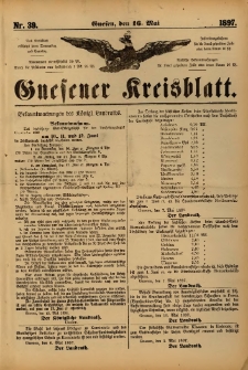 Gnesener Kreisblatt. 1897.05.16 Nr39