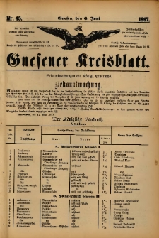 Gnesener Kreisblatt. 1897.06.06 Nr45