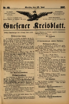 Gnesener Kreisblatt. 1897.06.17 Nr48