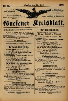Gnesener Kreisblatt. 1897.06.24 Nr50