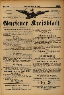 Gnesener Kreisblatt. 1897.07.04 Nr53