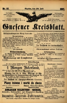 Gnesener Kreisblatt. 1897.07.18 Nr57