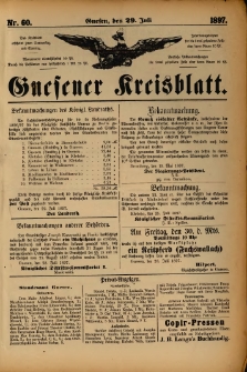 Gnesener Kreisblatt. 1897.07.29 Nr60