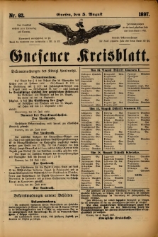 Gnesener Kreisblatt. 1897.08.05 Nr62