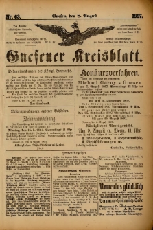 Gnesener Kreisblatt. 1897.08.08 Nr63