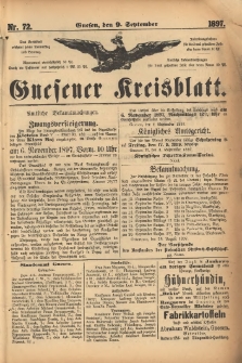 Gnesener Kreisblatt. 1897.09.09 Nr72