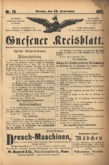 Gnesener Kreisblatt. 1897.09.12 Nr73