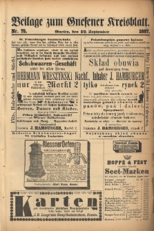 Beilage zum Gnesener Kreisblatt. 1897.09.19 Nr75