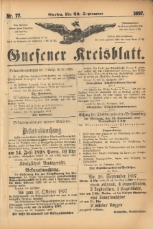 Gnesener Kreisblatt. 1897.09.26 Nr77