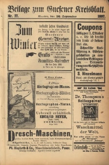 Beilage zum Gnesener Kreisblatt 1897.09.26 Nr77