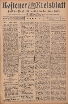 Kostener Kreisblatt: amtliches Veröffentlichungsblatt für den Kreis Kosten 1907.07.11 Jg.42 Nr83