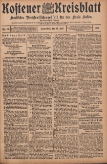 Kostener Kreisblatt: amtliches Veröffentlichungsblatt für den Kreis Kosten 1907.07.13 Jg.42 Nr84