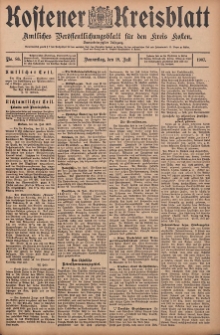 Kostener Kreisblatt: amtliches Veröffentlichungsblatt für den Kreis Kosten 1907.07.18 Jg.42 Nr86