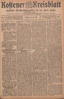Kostener Kreisblatt: amtliches Ver&ouml;ffentlichungsblatt f&uuml;r den Kreis Kosten 1907.07.23 Jg.42 Nr88