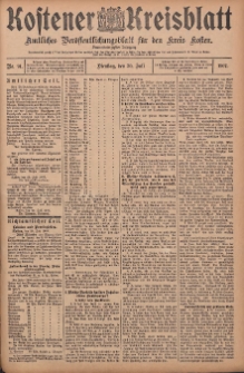 Kostener Kreisblatt: amtliches Veröffentlichungsblatt für den Kreis Kosten 1907.07.30 Jg.42 Nr91