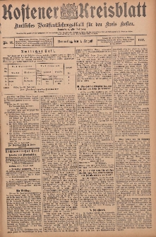 Kostener Kreisblatt: amtliches Veröffentlichungsblatt für den Kreis Kosten 1907.08.01 Jg.42 Nr92