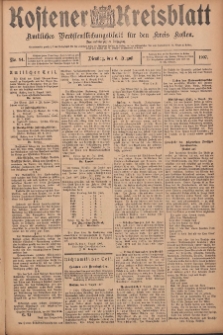Kostener Kreisblatt: amtliches Veröffentlichungsblatt für den Kreis Kosten 1907.08.06 Jg.42 Nr94