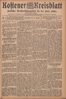 Kostener Kreisblatt: amtliches Veröffentlichungsblatt für den Kreis Kosten 1907.08.10 Jg.42 Nr96