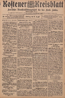 Kostener Kreisblatt: amtliches Veröffentlichungsblatt für den Kreis Kosten 1907.08.13 Jg.42 Nr97