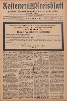 Kostener Kreisblatt: amtliches Veröffentlichungsblatt für den Kreis Kosten 1907.08.15 Jg.42 Nr98