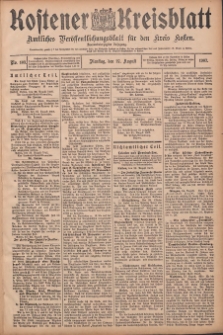 Kostener Kreisblatt: amtliches Veröffentlichungsblatt für den Kreis Kosten 1907.08.27 Jg.42 Nr103