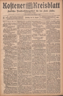 Kostener Kreisblatt: amtliches Veröffentlichungsblatt für den Kreis Kosten 1907.08.27 Jg.42 Nr103
