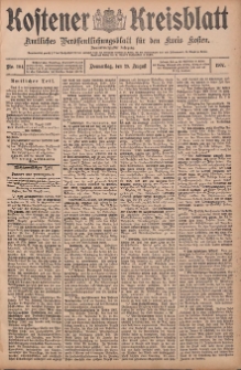 Kostener Kreisblatt: amtliches Veröffentlichungsblatt für den Kreis Kosten 1907.08.29 Jg.42 Nr104