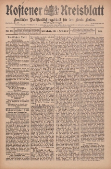 Kostener Kreisblatt: amtliches Ver&ouml;ffentlichungsblatt f&uuml;r den Kreis Kosten 1909.09.04 Jg.44 Nr106