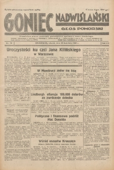 Goniec Nadwiślański: Głos Pomorski: Niezależne pismo poranne, poświęcone sprawom stanu średniego 1932.04.19 R.8 Nr90