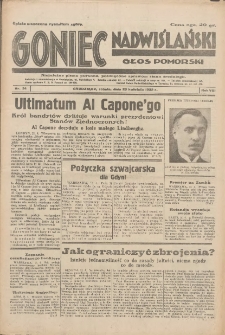 Goniec Nadwiślański: Głos Pomorski: Niezależne pismo poranne, poświęcone sprawom stanu średniego 1932.04.23 R.8 Nr94