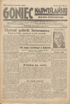 Goniec Nadwiślański: Głos Pomorski: Niezależne pismo poranne, poświęcone sprawom stanu średniego 1932.05.31 R.8 Nr122