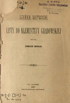 Listy do Klementyny Grabowskiej