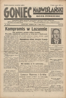 Goniec Nadwiślański: Głos Pomorski: Niezależne pismo poranne, poświęcone sprawom stanu średniego 1932.07.10 R.8 Nr156