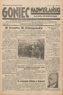 Goniec Nadwiślański: Głos Pomorski: Niezależne pismo poranne, poświęcone sprawom stanu średniego 1932.08.09 R.8 Nr181