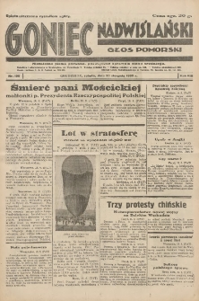Goniec Nadwiślański: Głos Pomorski: Niezależne pismo poranne, poświęcone sprawom stanu średniego 1932.08.20 R.8 Nr190