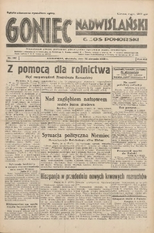 Goniec Nadwiślański: Głos Pomorski: Niezależne pismo poranne, poświęcone sprawom stanu średniego 1932.08.28 R.8 Nr197