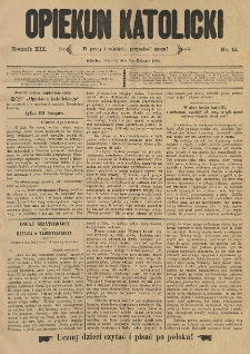 Opiekun Katolicki. 1892.04.09 R.19 nr15