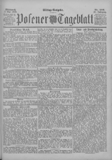 Posener Tageblatt 1899.05.03 Jg.38 Nr206