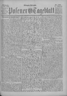 Posener Tageblatt 1899.05.31 Jg.38 Nr249
