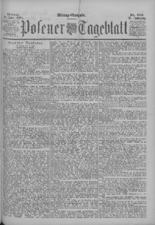 Posener Tageblatt 1899.06.19 Jg.38 Nr282