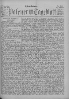 Posener Tageblatt 1899.06.22 Jg.38 Nr288