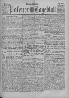 Posener Tageblatt 1899.08.01 Jg.38 Nr356